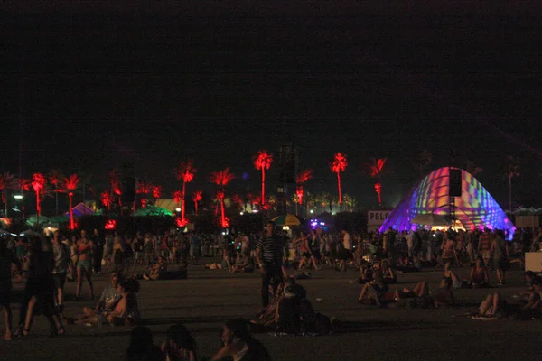 stock image Coachella - Crowds at night