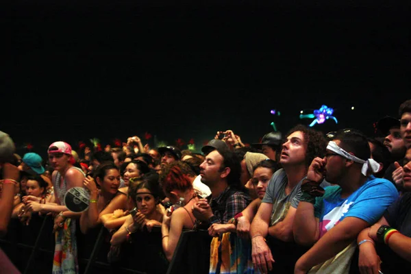 Coachella Multitudes Noche — Foto de Stock