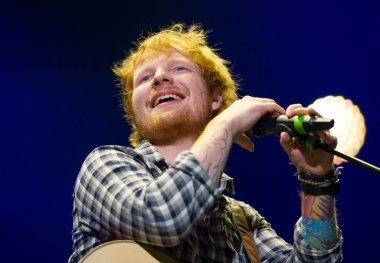 Ed Sheeran in concert at Prudential Center in New Jersey clipart