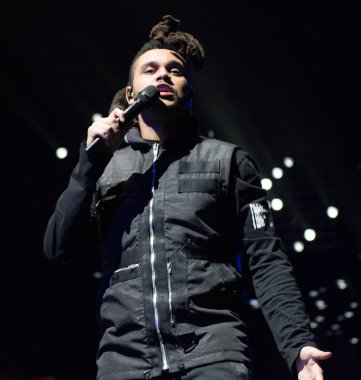 The Weeknd in concert at Madison Square Garden in New York City