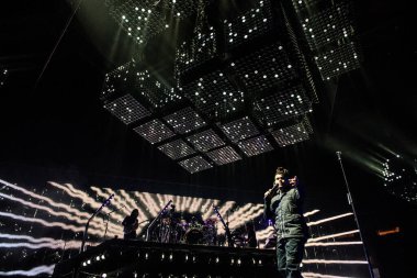 The Weeknd in concert at Madison Square Garden in New York City