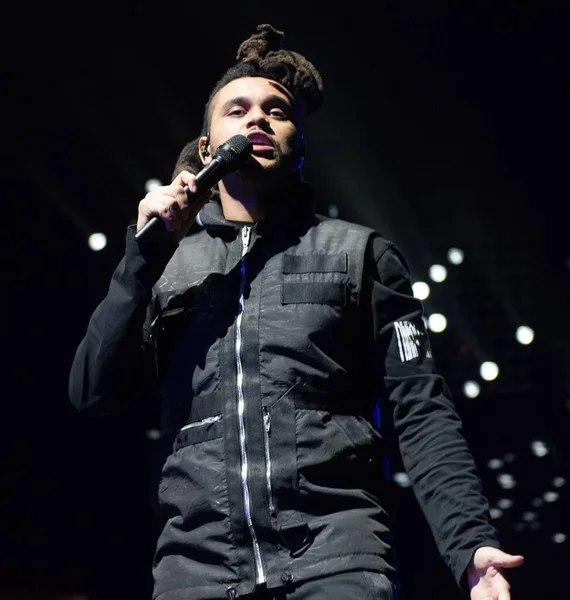 The Weeknd, New York 'taki Madison Square Garden' da konser veriyor.