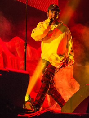 Travis Scott in concert at Madison Square Garden in New York