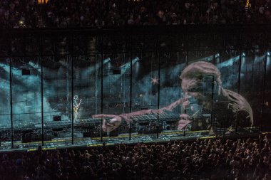 U2 in concert at Madison Square Garden in New York clipart