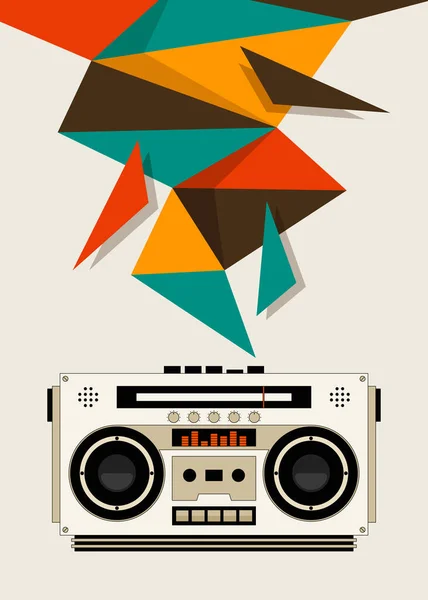 Cartaz Música Fundo Modelo Design Com Rádio Vintage Pode Ser —  Vetores de Stock