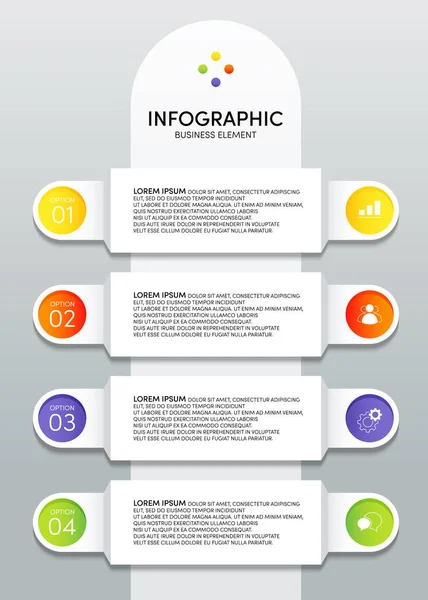 Plantilla Negocio Infografía Moderna Visualización Datos Con Opciones Elemento Diseño Ilustración De Stock