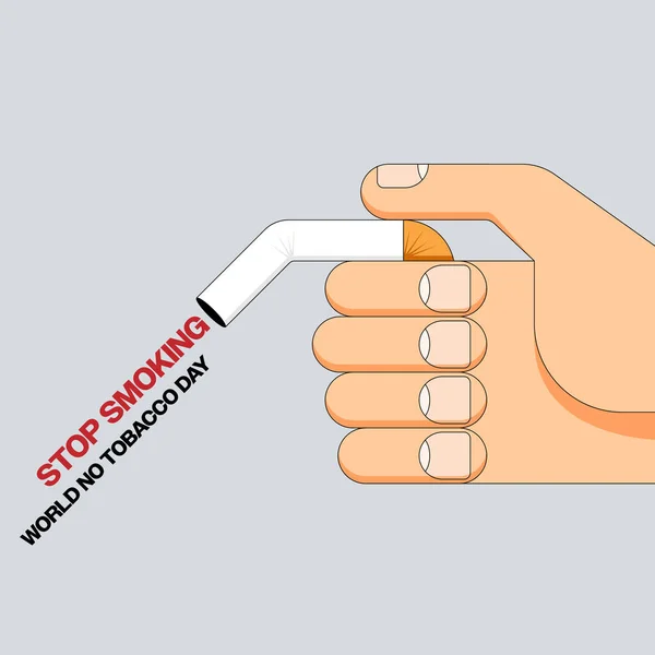 Немає Концепції Куріння Світу Жодної Кампанії День Тютюну Сигаретою Стилі — стоковий вектор