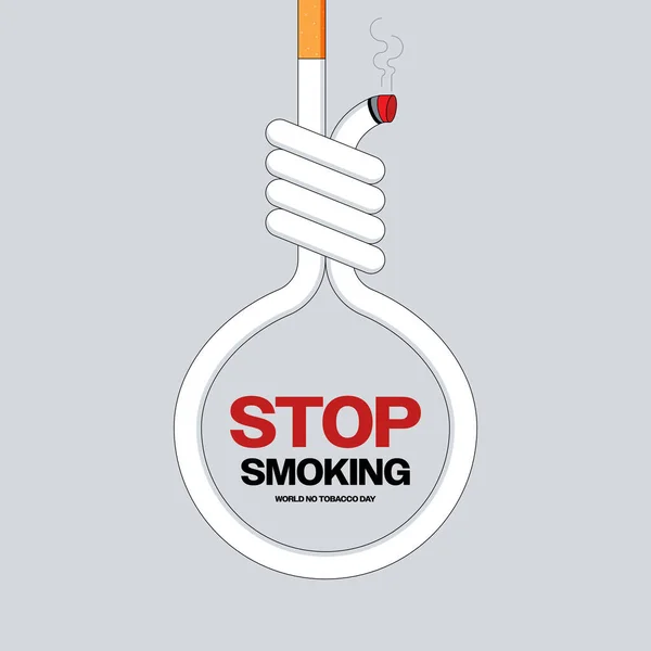Немає Концепції Куріння Світу Жодної Кампанії День Тютюну Сигаретною Мотузкою — стоковий вектор