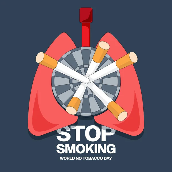 Немає Концепції Куріння Світу Жодної Кампанії День Тютюну Сигаретою Стилем — стоковий вектор