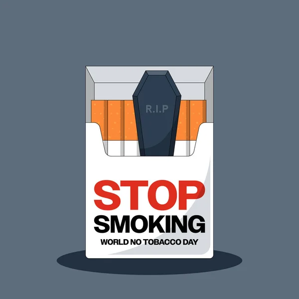 Немає Концепції Куріння Світу Жодної Кампанії День Тютюну Сигаретою Стилем — стоковий вектор