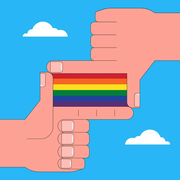Festiwal Lgbt Pride Month Tło Koncepcji Różnorodności Ozdobione Tęczową Flagą — Wektor stockowy