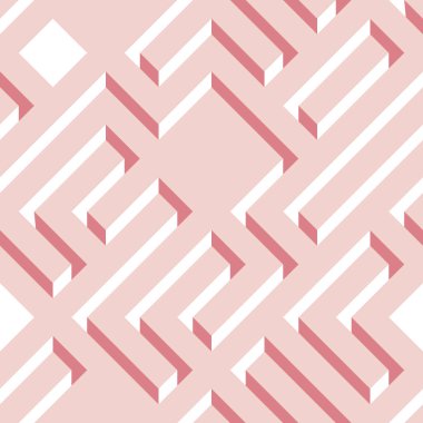 Soyut dikişsiz labirent geometrik şekil desen tasarım şablonu arka planı. Tasarım ögesi duvar kağıdı, arkaplan, doku, tekstil, vektör illüstrasyonu için kullanılabilir