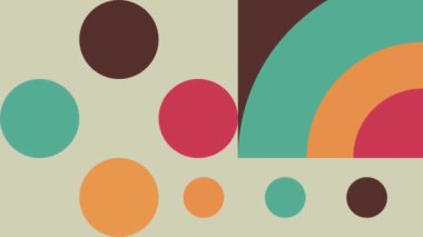 Soyut geometrik şekil döngüsü element hareketi grafik arkaplan şablonu. Renkli daire ve kare animasyon modern tasarım biçimi