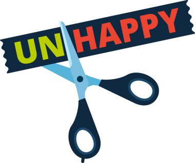 Makas, Mutlu olmak için çıkartma harflerinde 