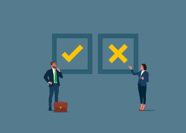 İş takımı tartışması. Düz vektör illüstrasyonu