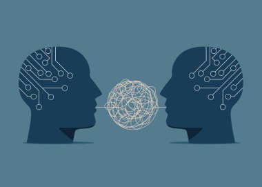 Teknoloji başkanları, yapay zeka teknolojisi. Modern düz vektör illüstrasyonu.