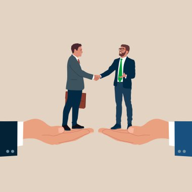 İş adamları el sıkışıyor. vektör illüstrasyonu