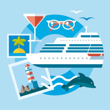 travel and vacation set icons