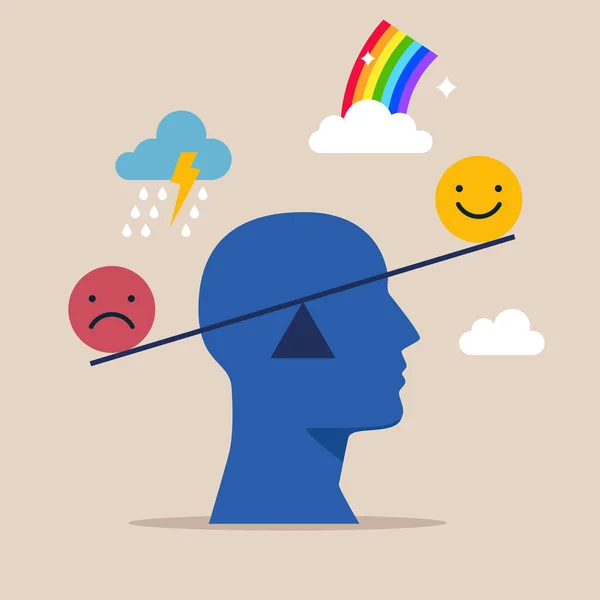 Humörsvängningar Känslomässig Balans Psykologisk Störning Stress Ångest Kris Bipolära Känslor — Stock vektor