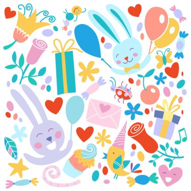 Düğün davetiyeleri için romantik unsurlar, Sevgililer Günü selamlama deseni.