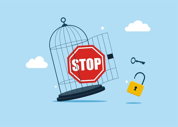 Σταμάτα Υπογράφεις Κλειδί Ελεύθερο Από Κλουβί Σημαντικά Νέα Επικίνδυνη Κατάσταση — Διανυσματικό Αρχείο