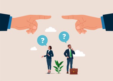 İki seçenek arasında seçim yapmak, solda veya sağda karar vermek. Düz vektör illüstrasyonu.