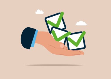 Tamamlanmış görev, başarıya ulaşma ya da tamamlanmış proje kontrol listesi, başarı kutucuğu. Düz vektör illüstrasyonu