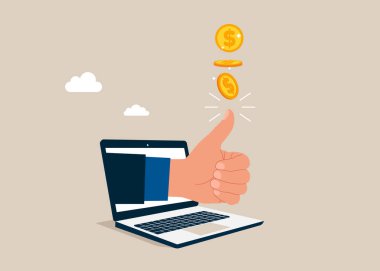 Yazı tura atıyorum. Finansal ve yatırım artışı, gelir artışı. Düz vektör illüstrasyonu. 