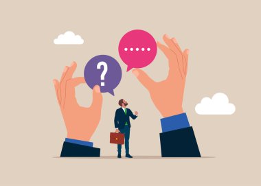 Destek ve tavsiye için bir fikir. Düz vektör illüstrasyonu