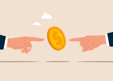 Para parmakları bağlandı. Düz vektör illüstrasyonu