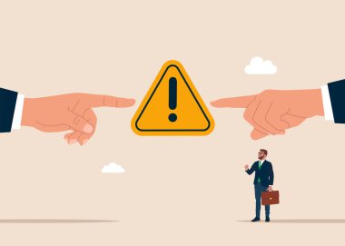 Avuç içleri, ünlem işareti gösteriyor. Düz vektör illüstrasyonu