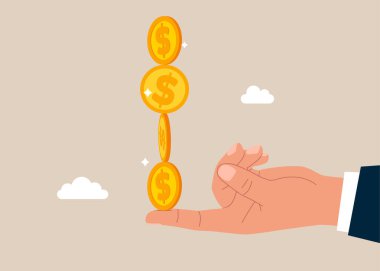 Riskli bir durum ya da ekonomik durgunluk, kriz ya da iflas. Düz vektör illüstrasyonu