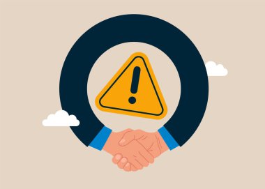 Takım çalışması desteği kötü. Başarısız bir anlaşma ve dikkatli bir tokalaşma. Düz vektör illüstrasyonu