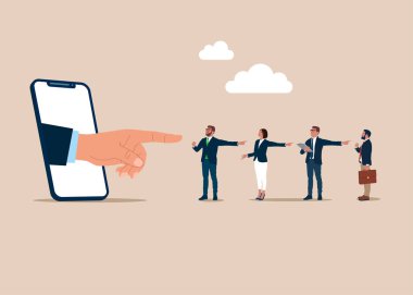 Çatışma, suçlama, iftira. Yanlış anlama, müzakere sorunları, iletişim eksikliği, tartışma. Vektör illüstrasyonu