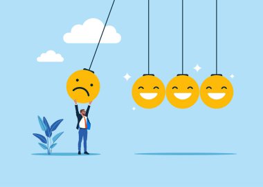 Olumsuz düşün. Ürünlerin ve hizmetlerin kalitesi hakkındaki olumsuz eleştirileri artırın. Düz biçimli modern vektör illüstrasyonu