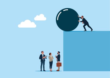 Meslektaşlar arasında anlaşmazlık, farklı görüşler, farklı görüşler. Sorun, kavga. Düz biçimli modern vektör illüstrasyonu