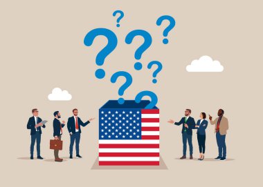 İş adamları Amerika Birleşik Devletleri 'nin kutusunu açtı. Kim, nerede, ne zaman, nasıl diye düşünüyorum. Sorunu çözmek için soru sormak, iş analizi. 
