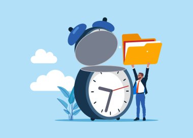 İşadamı yeni klasörü açık alarma geçirdi. Tasarruf, hesapta para toplama, açık banka mevduatı. İş, teknoloji veya yatırım için dünya ekonomik vizyonu. 