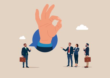 İş anlaşması, anlaşma, kontrat. Parayı reddetmek. Yasa dışı para transferiyle yolsuzlukla mücadele sahnesi. Düz vektör illüstrasyonu