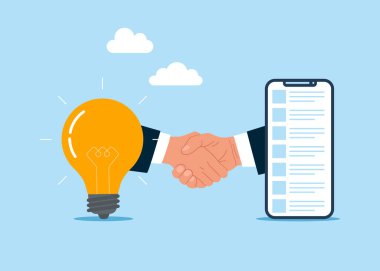 El sıkışıyoruz. En iyi mobil uygulama. Müşteri memnuniyeti. Tercih değerlendirme uygulaması, müşteri değerlendirmeleri. Düz vektör illüstrasyonu