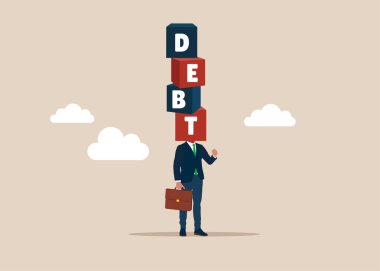 Kübiği olan bir iş adamı ve omuzlarında 