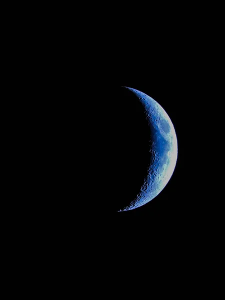 Sichel Mond Nachthimmel War Der Erstaunlichste Und Schönste Anblick Enthält — Stockfoto
