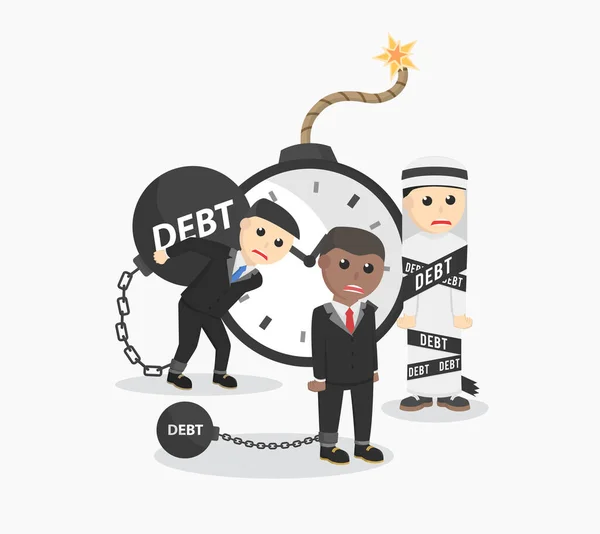 Character Businessman Problem Debt Design Character White Background — Stock Vector