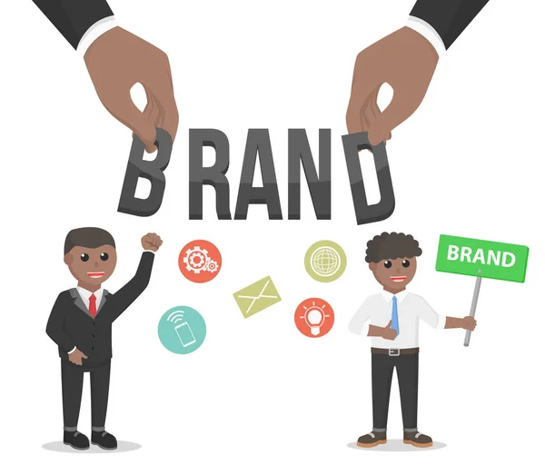 Business African Brand Design Charakter Auf Weißem Hintergrund — Stockvektor