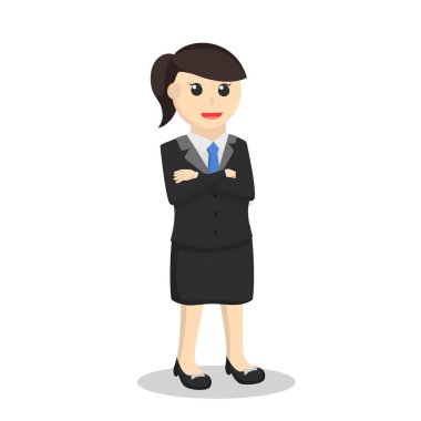 İş kadını sekreteri iyi girişimci beyaz arka planda tasarım karakteri