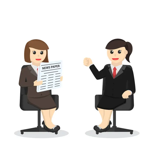 Business Woman Γραμματέας Insteraction Σχεδιασμό Χαρακτήρα Λευκό Φόντο — Διανυσματικό Αρχείο