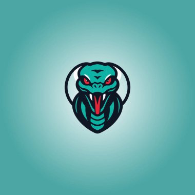 Logo yılanı siber punk tasarım portresi