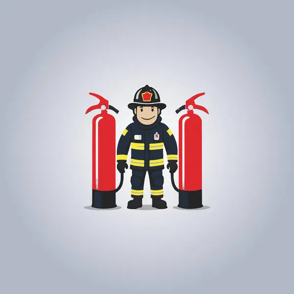 logo firefighter vector illustration