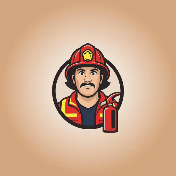 logo firefighter icon in circle
