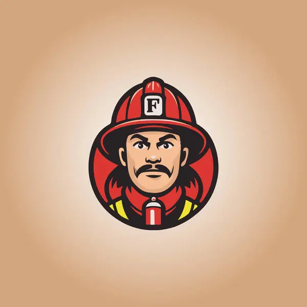 logo firefighter design icon